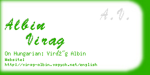 albin virag business card